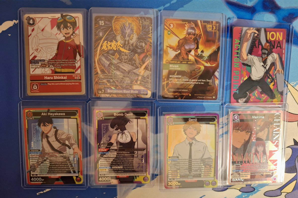BarkerMoose's tweet photo. Opening results from the last few days!  Finally pulled an overnumbered from Vendetta tonight after opening what seemed like a ton of packs.  Plus got some good pulls from other TCGs to add a little variety to the collection. https://t.co/RFy2w2sLwO