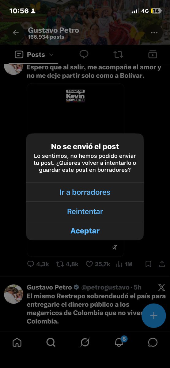 daviddel85's tweet photo. @petrogustavo Y ESTO ES LO QUE PASA CUANDO LO BLOQUEAN A UNO Y NO PUEDE ESCRIBIR LAS VERDADES. Traición a la democracia si es esto. https://t.co/OPdqhviLIL