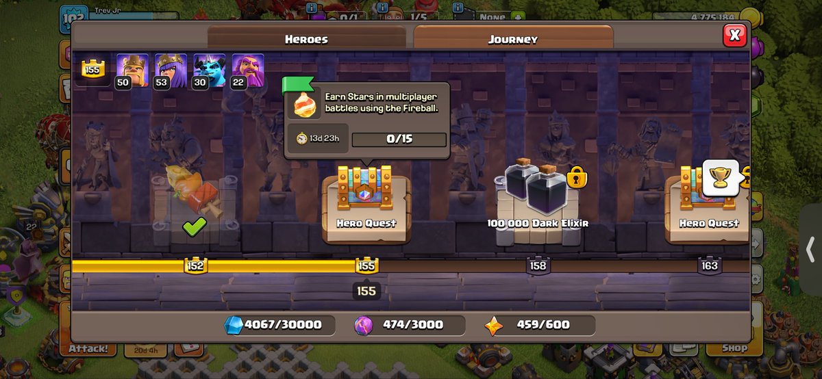 T_Bone_99_1's tweet photo. @ClashofClans is the Heroes Journey ever going to be fixed? #clashofclans https://t.co/S9oWPTKvJ6