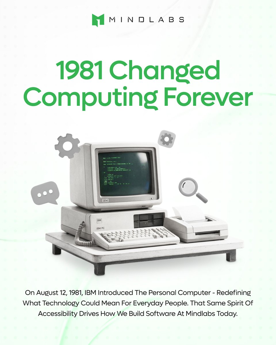 mindLabssystems's tweet photo. On this day in 1981, IBM launched the personal computer,a moment that reshaped how the world works, creates, and connects. 

Here's to the innovators who started it all, and the ones still building forward.

#IBMPCDay https://t.co/vmsnnuV3ID