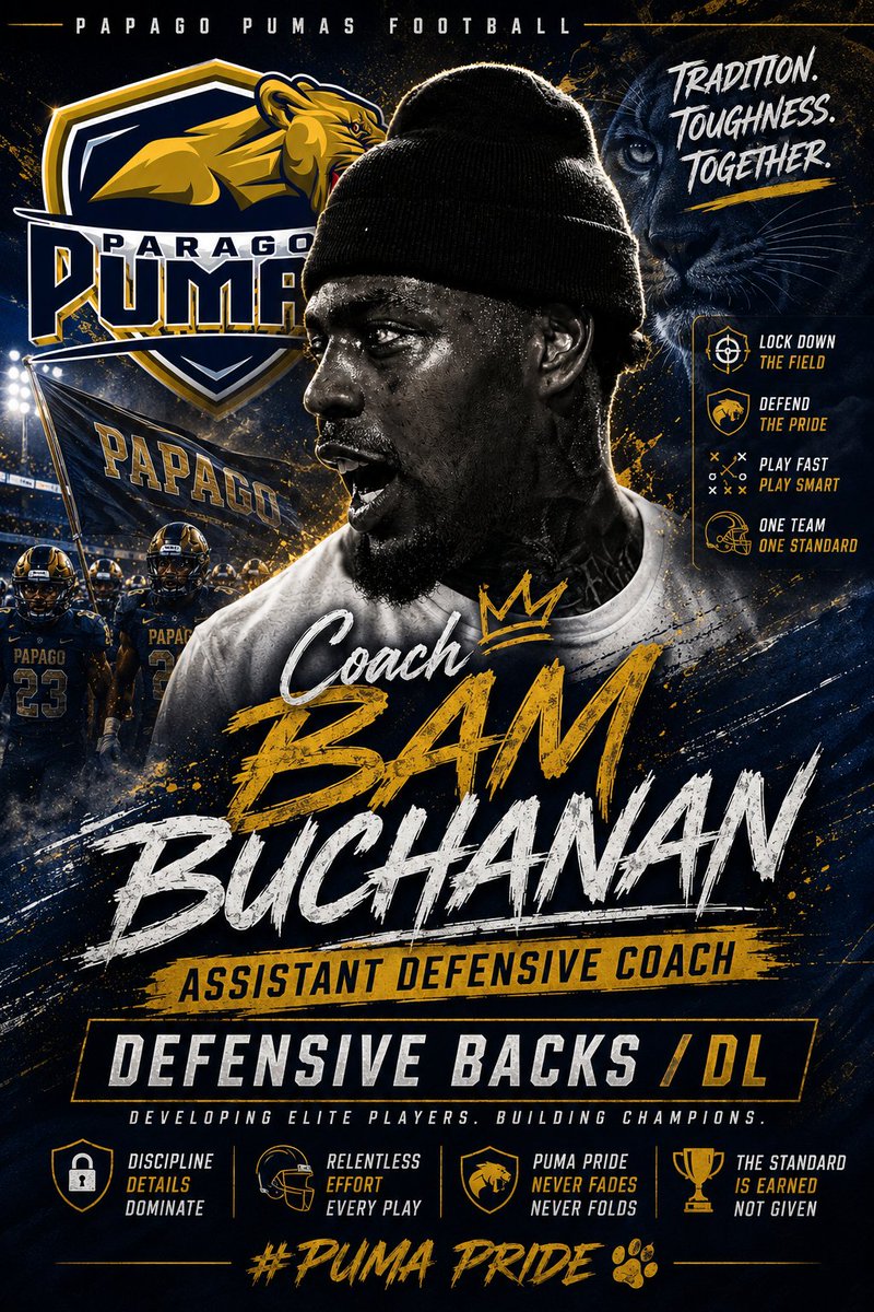 jasonbrown230's tweet photo. We are pleased to welcome Coach Buchanan, an enthusiastic and promising young coach, to the @PapagoPumas family. He will have the opportunity to learn under the guidance of one of the most esteemed defensive strategists, @CoachBStro https://t.co/l1FDXVLPLG