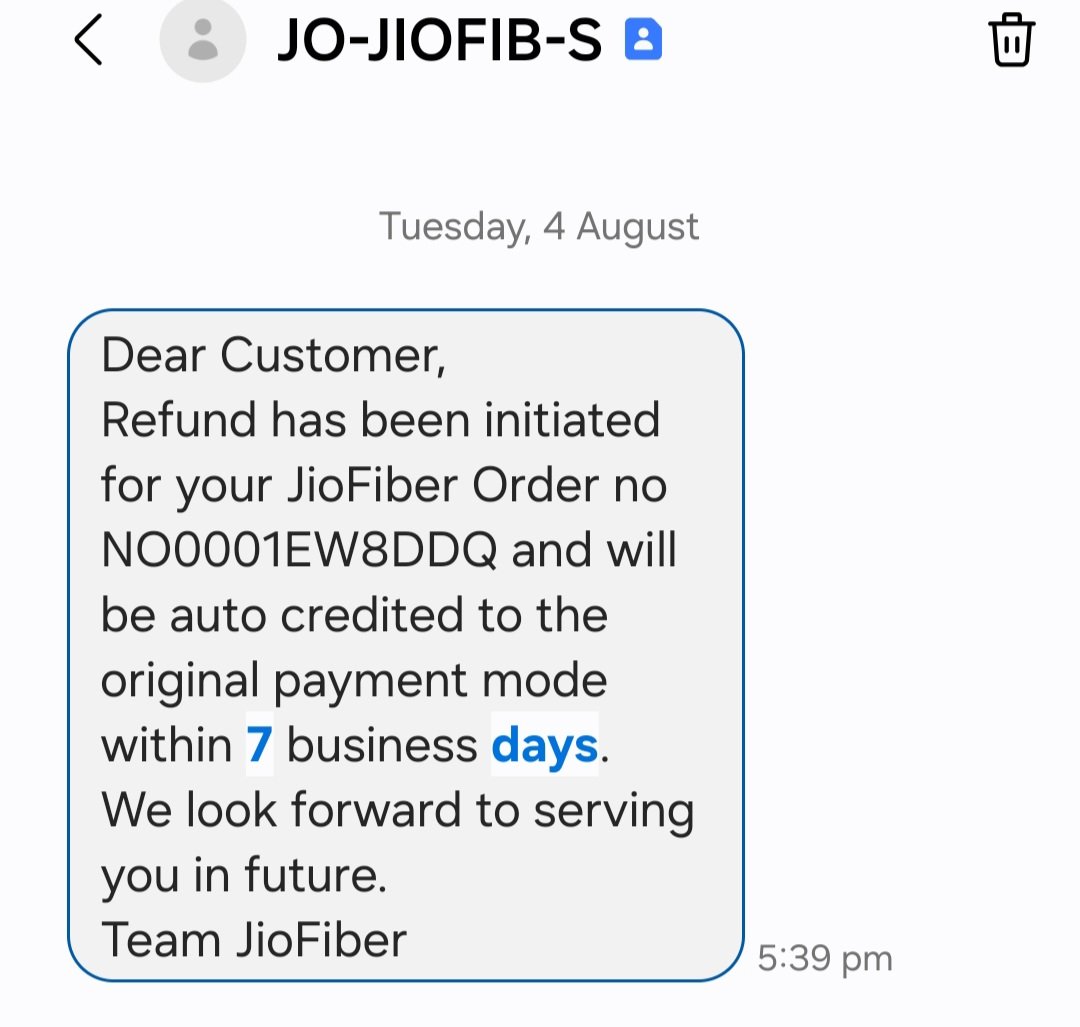 digdarsan's tweet photo. @reliancejio @JioCare @_MukeshAmbani @AkashMAmbani @jagograhakjago @TRAI @JM_Scindia after 9 days of cancelling my order still i am waiting for my refund. What type of pathetic service is given by jio. They should ne penalized for this. https://t.co/sMns9FWnSg
