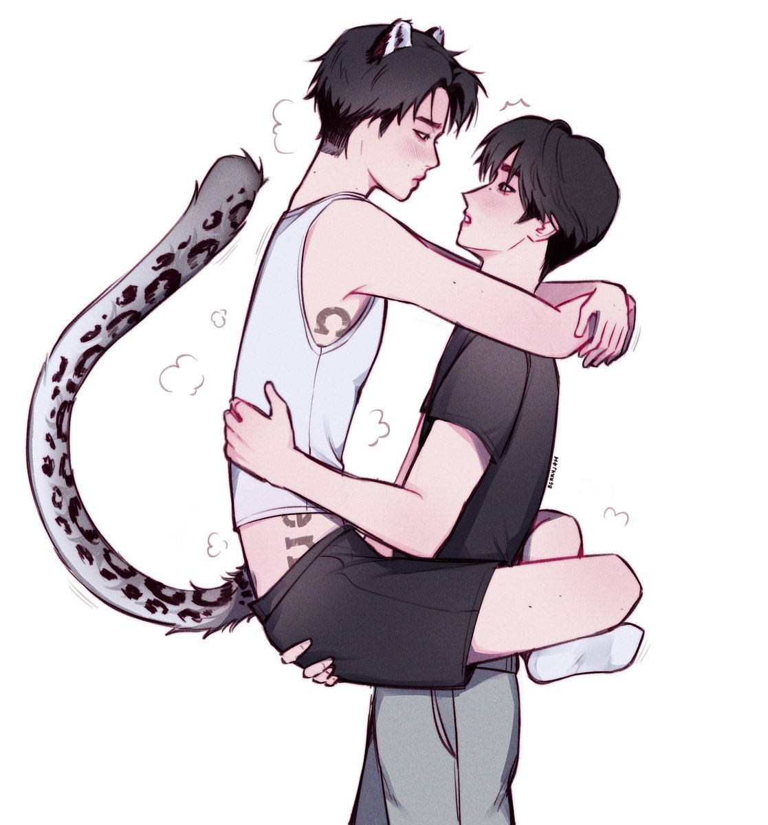mintchocoberryz's tweet photo. when you find out your snow leopard cub is actually a human boy 😨
#hoonki #성닠 https://t.co/qeyoWOUH0m
