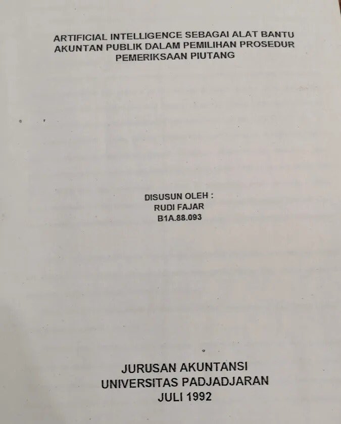 sibambaang's tweet photo. Sebelum Gibran koar-koar soal Ai, abang ini udah duluan nulis skripsi tentang Ai tahun 1992.

Saya aja belum netes itu.
Salut banget https://t.co/m8DPws8qIB