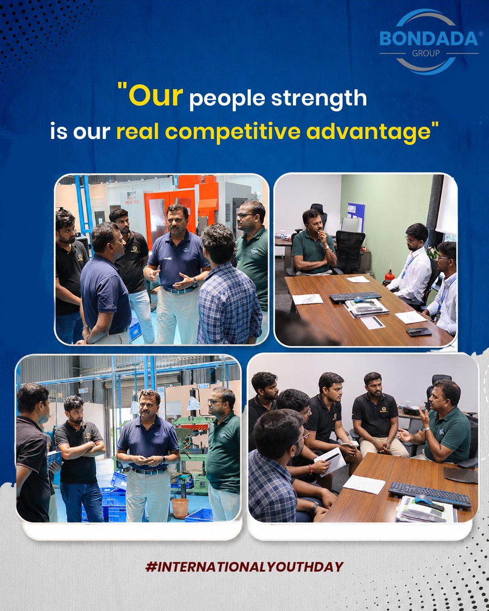 rsreenivasvsm's tweet photo. The strength of an organisation is not measured by its numbers. It is measured by the capability and energy of its people.

At #BondadaGroup, our 2,300+ professionals bring diverse experiences, fresh ideas, and a strong sense of ownership to everything we do.

Young professionals, in particular, bring speed, adaptability, and a willingness to challenge conventional thinking. Our responsibility as leaders is to give them the right exposure, mentorship, learning opportunities, and the trust to take ownership.

When people are empowered to learn and lead, they don't just grow individually, they strengthen the institution.

Leadership is not about creating followers. 
It is about creating more leaders.

#InternationalYouthDay #FutureLeaders #LearningCulture #Mentorship