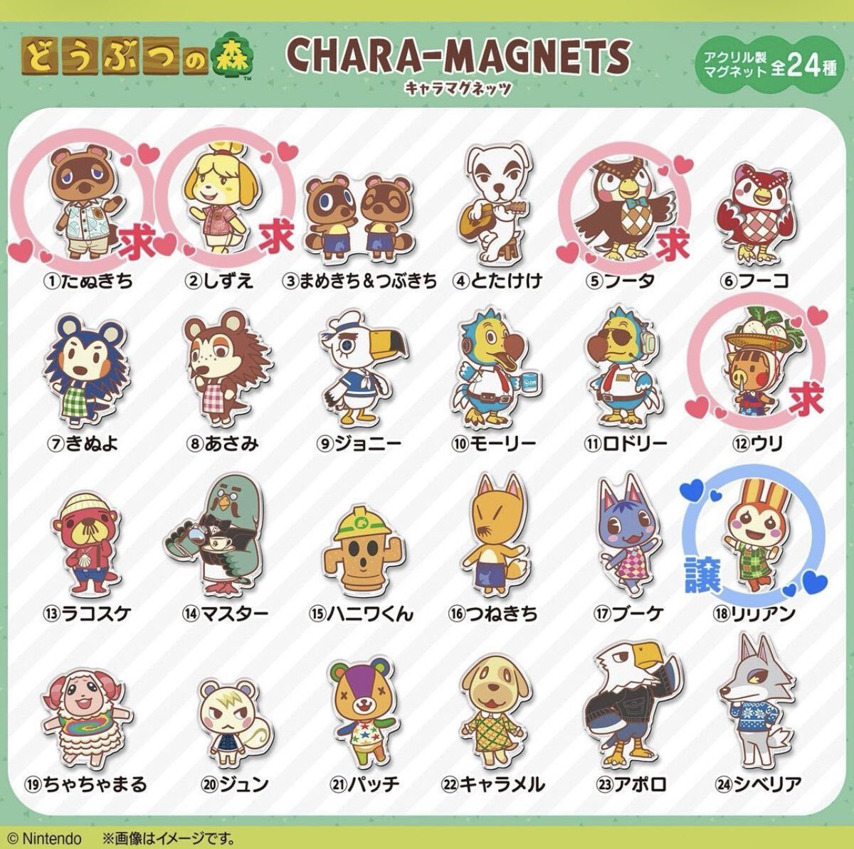 c_____co_'s tweet photo. どうぶつの森 キャラマグネッツ マグネット 交換

【譲】 リリアン
【求】たぬきち しずえ フータ ウリ

郵送交換📮
本体のみで、メモカード•ガムは付きません。 https://t.co/sIlGN0QDTB