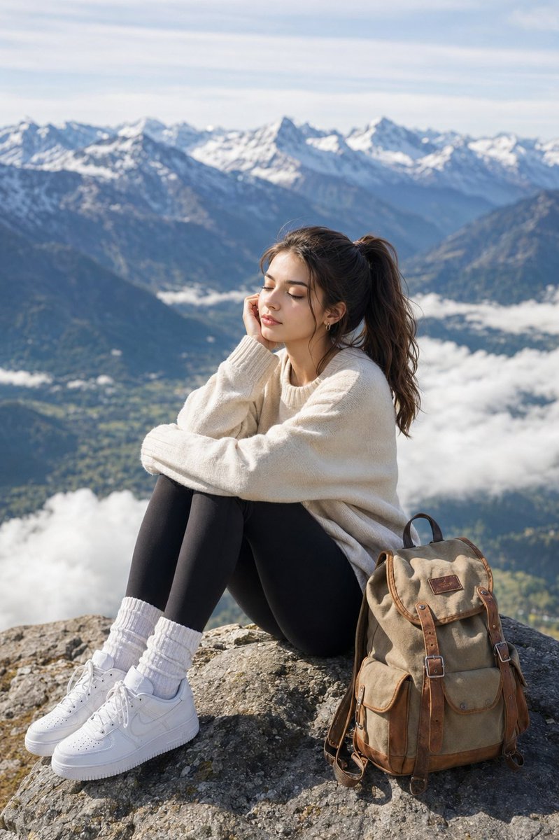 Peaceful Alpine Mountain Peak Portrait