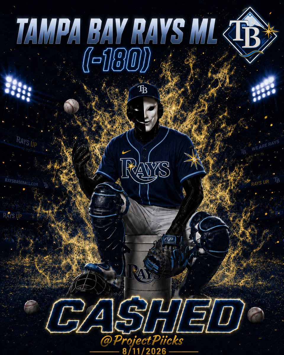 ProjectPiicks's tweet photo. Official Result ✅

Tampa Bay Rays ML (-180) ✅

From the first result to the final one.
The card never missed.

Final: Rays 12–4 Athletics

Record: 44–20
@ProjectPiicks

#GamblingX https://t.co/eHwnUqPrKB