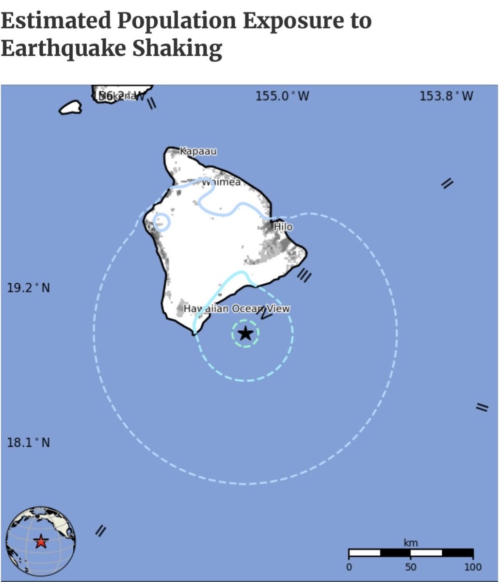 SeismoTracker's tweet photo. #Earthquake Breaking News 

A magnitude 5.2 earthquake has struck 42 km / 26 mi ESE of Naalehu, #Hawaii 

Magnitude: 5.2 
Epicenter Location: 18.879°N 155.233°W
Time: 2026-08-12 03:48:33 UTC
Depth: 10.7 km ( 6.6 mi) 
Intensity: IV 
Estimated Fatalities: Green 94%
Estimated Economic Losses: Green 94%