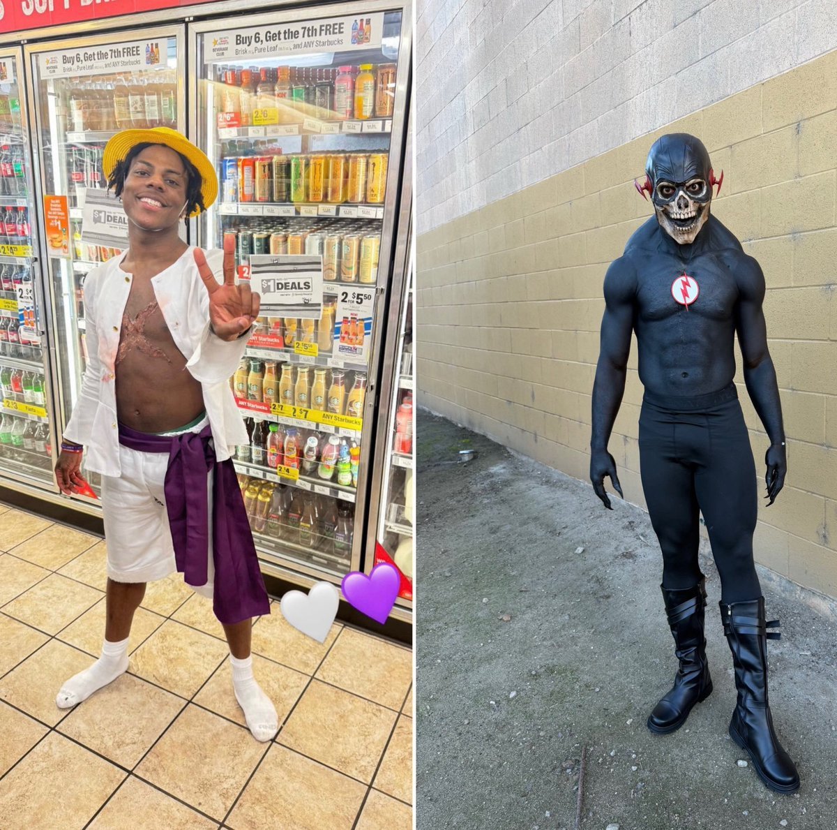 StreamerStorage's tweet photo. Throwback to IShowSpeed’s Halloween costume 2024 vs 2025 https://t.co/pwtmygyAZT