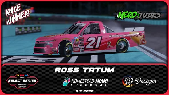otss_official's tweet photo. @rosstatum  starts his title defense off right with a big win at Homestead-Miami Speedway tonight. Tyler Honeycutt, EJ Luna, Will Bussler, and Joshua Aultice round out the top 5 for tonight’s season opener. Catch you next week as we head to North Wilkesboro for short track action https://t.co/NyJJeCXGNy