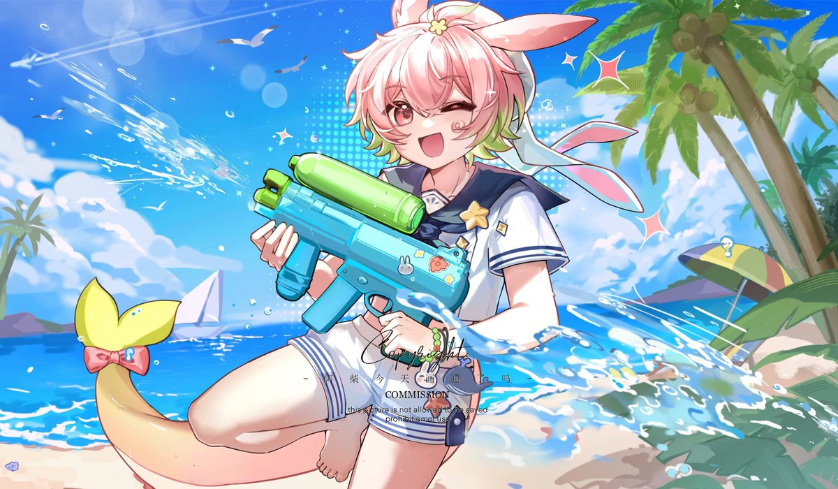 chi910888665649's tweet photo. #commission 
依旧是稿件，夏天就要去海边🐰 https://t.co/nrO4sVrdvk