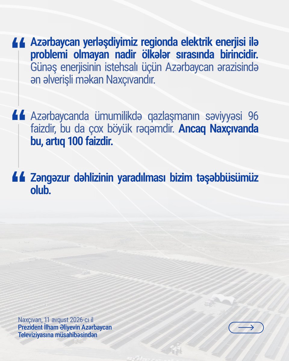 azpresident's tweet photo. Naxçıvanda Azərbaycan Televiziyasına müsahibə (11.08.2026)

https://t.co/sOTq6cDcYw https://t.co/ckP8IuBOT2