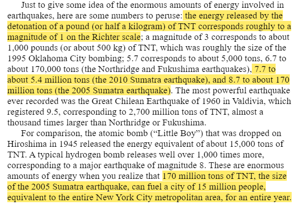 gustav_AZ's tweet photo. @aik_arif Gempa Sumatra ini disinggung oleh Geoffrey West dlm bukunya, SCALE. Saya simpulkan dr sudut pandang lain: ketika energi yg begitu dahsyat dilepaskan SEKALIGUS dlm waktu SINGKAT, maka jd bencana. Tp, ketika dilepaskan BERTAHAP, ternyata bisa mendatangkan manfaat dlm waktu yg LAMA. https://t.co/vtHBukwUCT