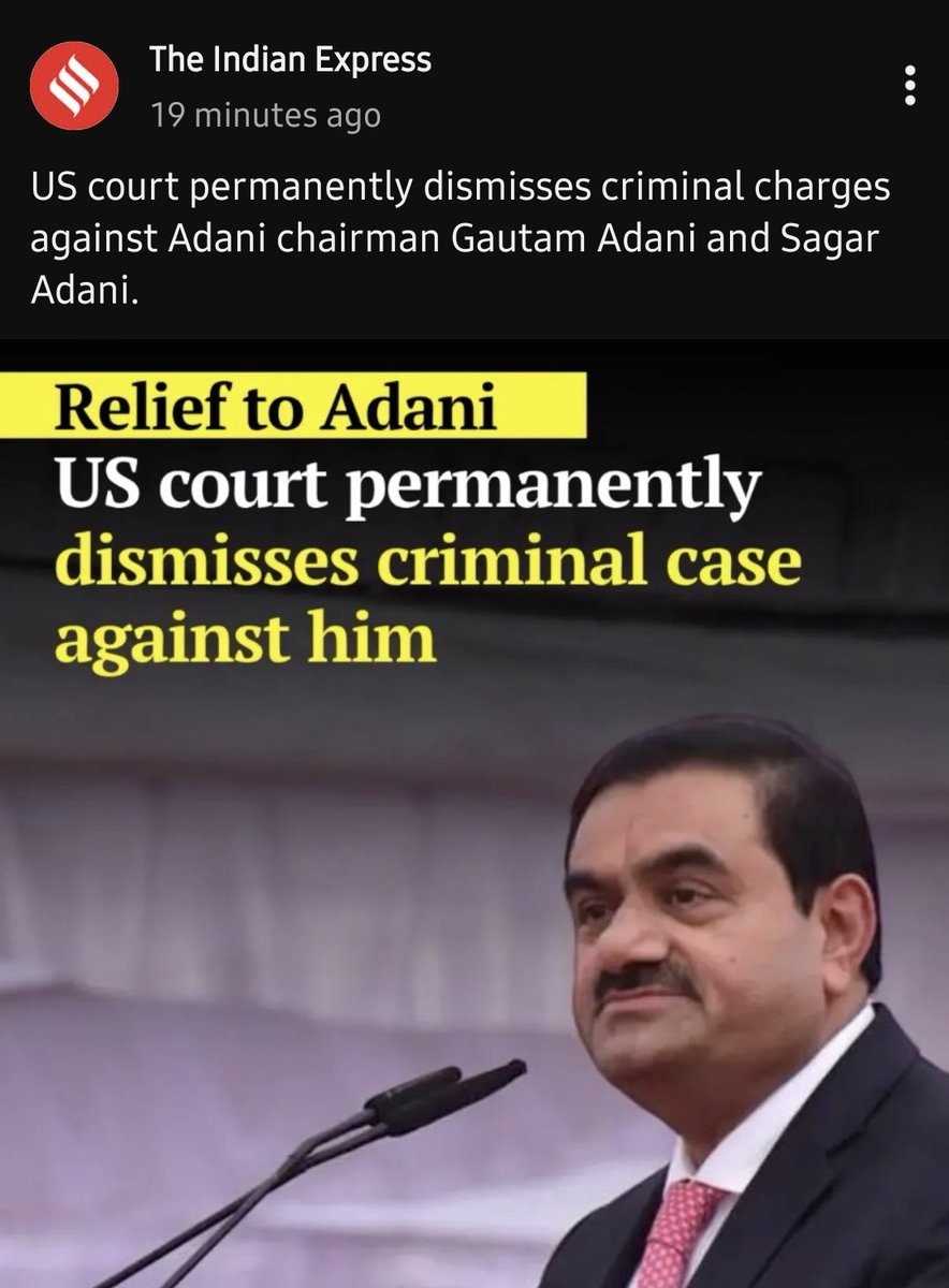 jacomapl's tweet photo. So was this the trade-off Modi-Shah to do with USDS ? The day AB of TMC was allowed by Indian courts to travel abroad for eye treatment and he left with 20 suitcases, the same day this news on Adani comes. I hope FCRA, ONOP &amp; Delimitation is forced thru now. @ankitatIIMA https://t.co/GQzzcbPuBK