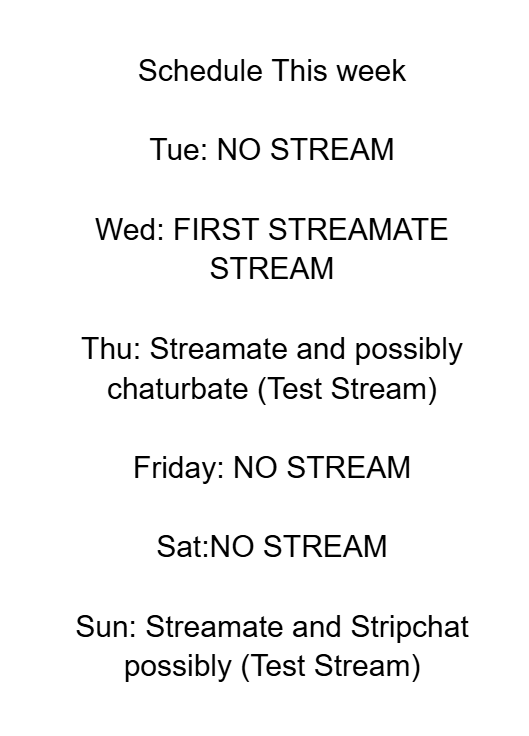 thatsskarma's tweet photo. Hey guys i meant to post this here lastnight but it completely slipped my mind! this weeks schedule! im trying this out to hopefully make it esier to know exactly whats going on! https://t.co/yJYPuq2tWb