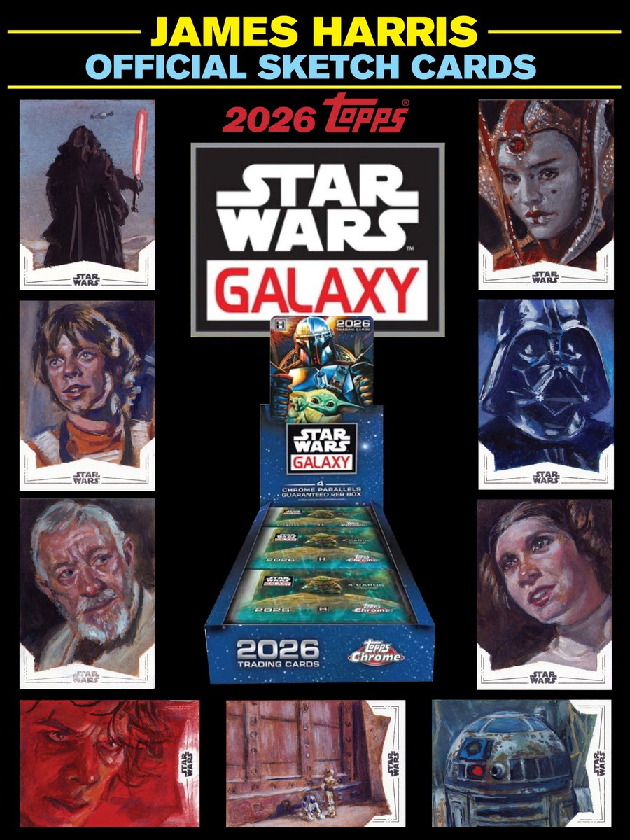 Jinja_Ninja_78's tweet photo. Here are the officially licensed sketch cards that I did for @topps Chrome 2026 Star Wars Galaxy. Good luck sketch hunting and enjoy the artwork! May the Force Be With You!
#starwars #topps #toppsstarwars #starwarssketchcards #starwarsgalaxy https://t.co/FykVqes8RN