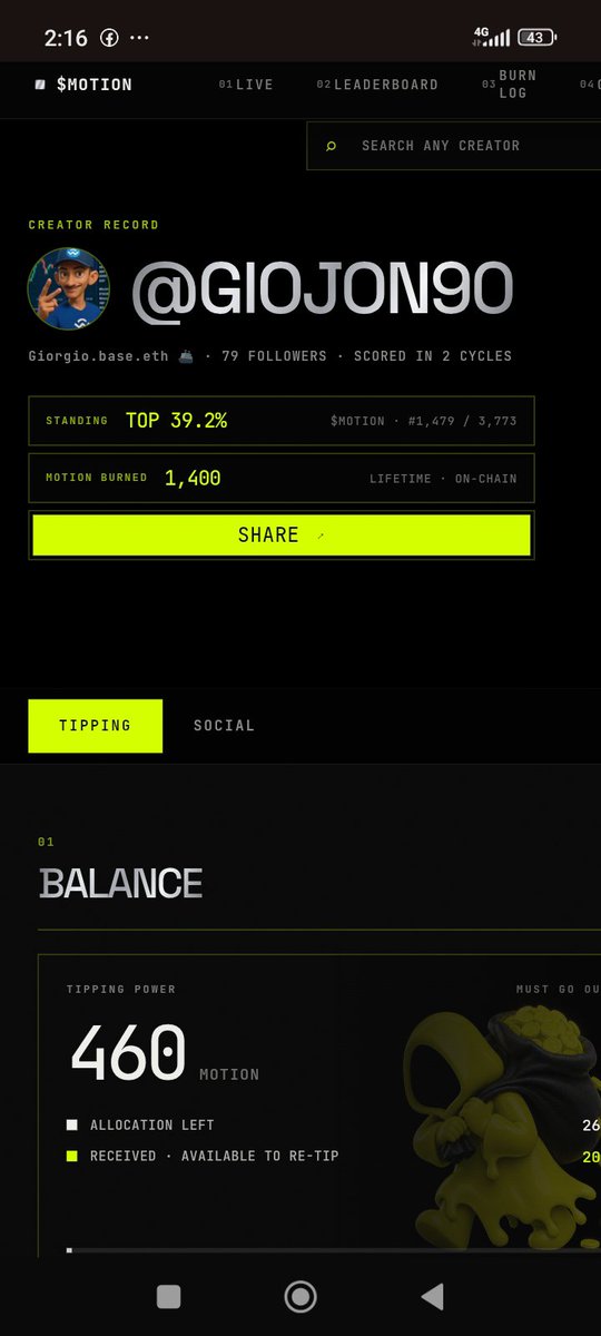 Giojon90's tweet photo. Walaupun sudah interaksi $MOTION sana sini tp belum ada perubahan,. 

Bot @tipmotion delay, high traffic banyak user baru yg join @motiontip , 

Yu saling support, tetap smangat saling gb like retweet and share @tipmotion 100 for you bang.. 

Gass,. LFG $MOTION to the moon🔥🔥🔥 https://t.co/ToMm3JqFUu