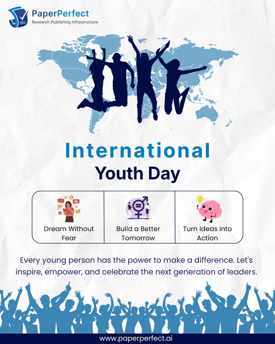 scholarlynexus's tweet photo. International Youth Day

Young minds inspire change, shape ideas, and build the future.

Let’s empower youth to dream big, speak up, lead, and make a difference.

#InternationalYouthDay #YouthPower #YouthEmpowerment #FutureLeaders #YouthForChange https://t.co/a80oPzT5KC
