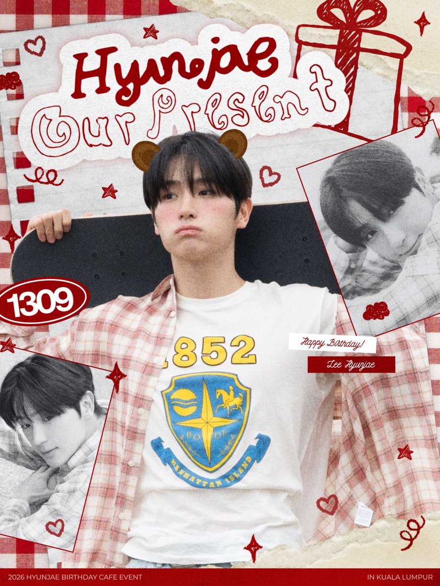 ourgifthyunjae's tweet photo. THE BOYZ HYUNJAE CUPSLEEVE EVENT 2026 🇲🇾

✩°｡🧸𓏲⋆.🧺𖦹 ₊˚
𝑯𝒚𝒖𝒏𝒋𝒂𝒆: 𝑶𝒖𝒓 𝑷𝒓𝒆𝒔𝒆𝒏𝒕 🎁

📍Cloud Cafe, Lalaport
🗓️ 12th September 2026
🕰️ 12PM – 5PM

more details coming soon! ₍ᵔ..ᵔ₎
#HyunjaeOurPresent #HAPPYHYUNJAEDAY #THEBOYZ #현재 https://t.co/3vJYt3TDc5
