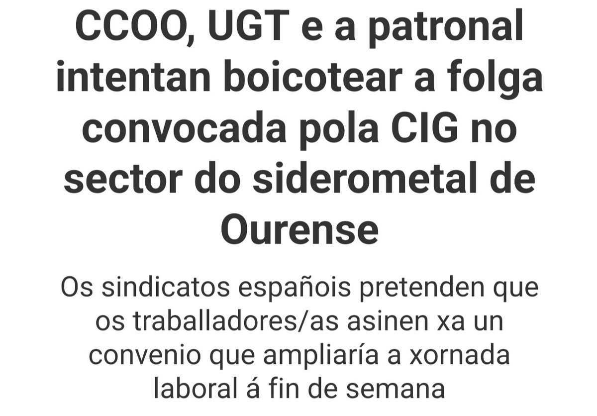 _Laboro's tweet photo. Los trabajadores en Galicia perdieron 45.900 días de salario y cotización por huelgas necesarias. P.ej. por las 128.000 horas extras ilegales semanales. En otras regiones no pasa porque CCOO y UGT cobran por no convocar huelgas y reventar las de otros. https://t.co/MDiIqQmWPd