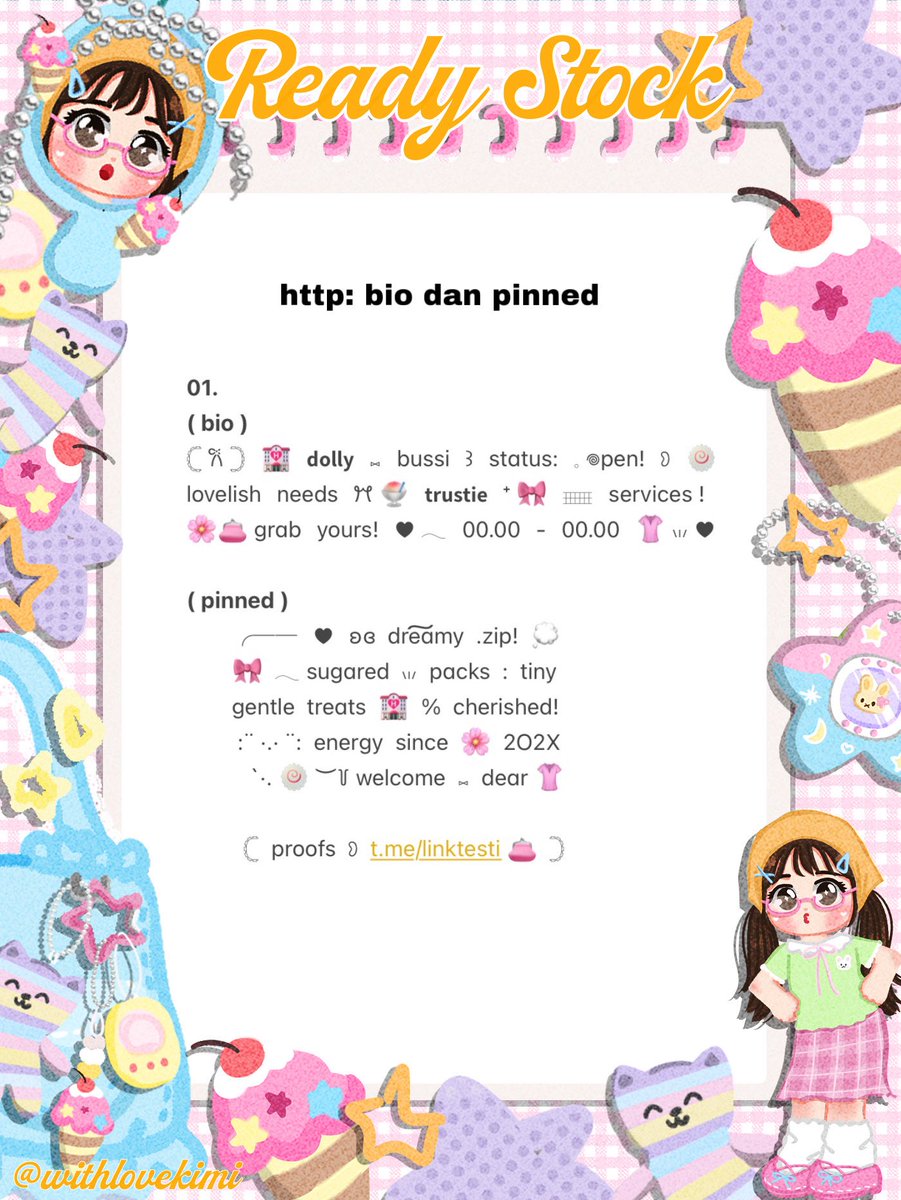 lieszze's tweet photo. ⠀
⠀⠀♥︎  ︴꒰⠀help retweet? arigatOu!⠀꒱
⠀⠀╭──⠀#zonauang  ୨୧

⠀⠀Moshi⠀__⠀mOsh?!⠀ready stock⠀🐥
⠀⠀🥣 🍏  wording  bio  dan  pinned  👛
⠀⠀siap⠀dibeli! 🏄‍♀️ 𓈈⠀sekarang!  :¨ ·.· ¨:
⠀⠀ⓘ  ☆   harga:⠀IDR  8.500⠀coins⠀🍵

⠀⠀꒰⠀꒱⠀⑅⠀yuk  jajan !  🎀
⠀ https://t.co/MRNfFj5wgh