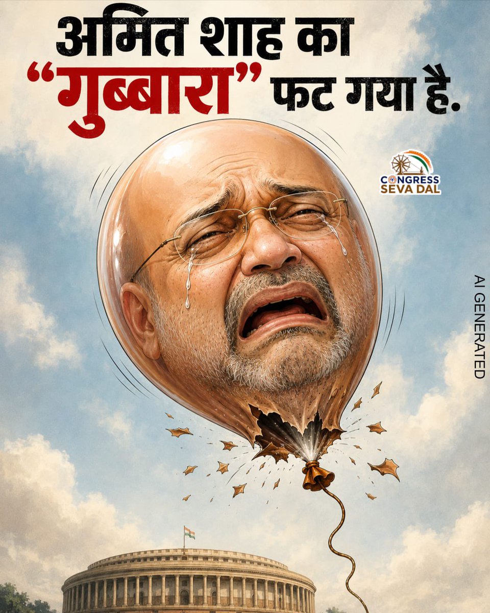 CongressSevadal's tweet photo. अमित शाह का “ग़ुब्बारा” फट गया है‼️ https://t.co/AxFhUUehaC