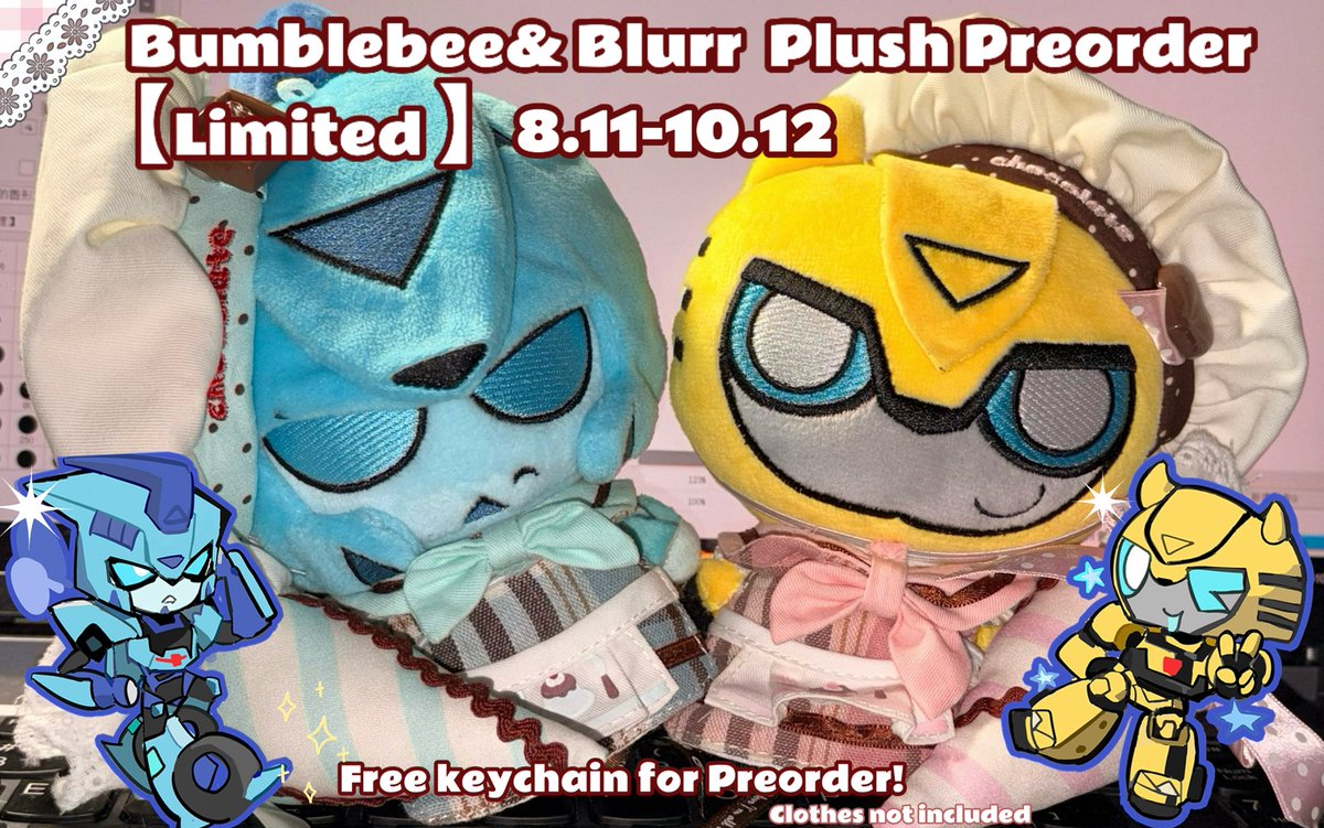 Philll_Goose's tweet photo. Yippee🥳  NEW Bumblebee, Blurr plushies&amp; free keychains for Preorder 🫶
Get them from: https://t.co/4HtPR0tlD3 https://t.co/jofXBldgtY