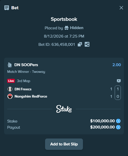 stakehighroller's tweet photo. LCK: $100,000 on DN SOOPers to win. Decisive.
#LCK Tail this bet https://t.co/7u14zYqKgE https://t.co/V9ocGtnCTj