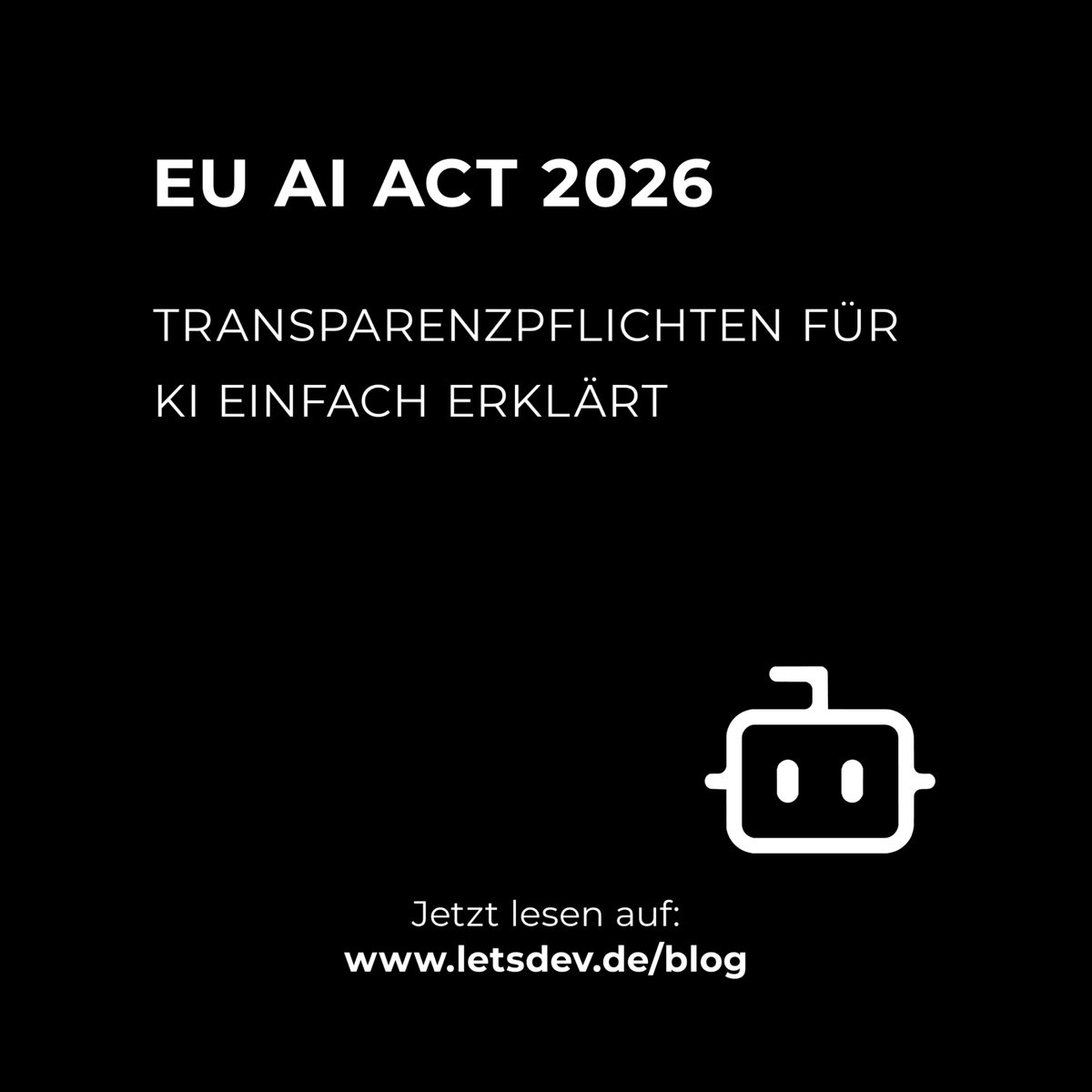 letsdev's tweet photo. EU #AI Act: Neuen #KI-Regeln für Softwareprojekte 🤖🏷️

Seit dem 2.8. gelten zentrale Vorgaben des #EU AI Acts. Doch was bedeutet das? Unser aktueller Blogbeitrag gibt einen Überblick über die wichtigsten Regelungen.

Schaut jetzt auf unserem #Blog vorbei: https://t.co/mKAIpIvXnV https://t.co/g4PFdvCpV1