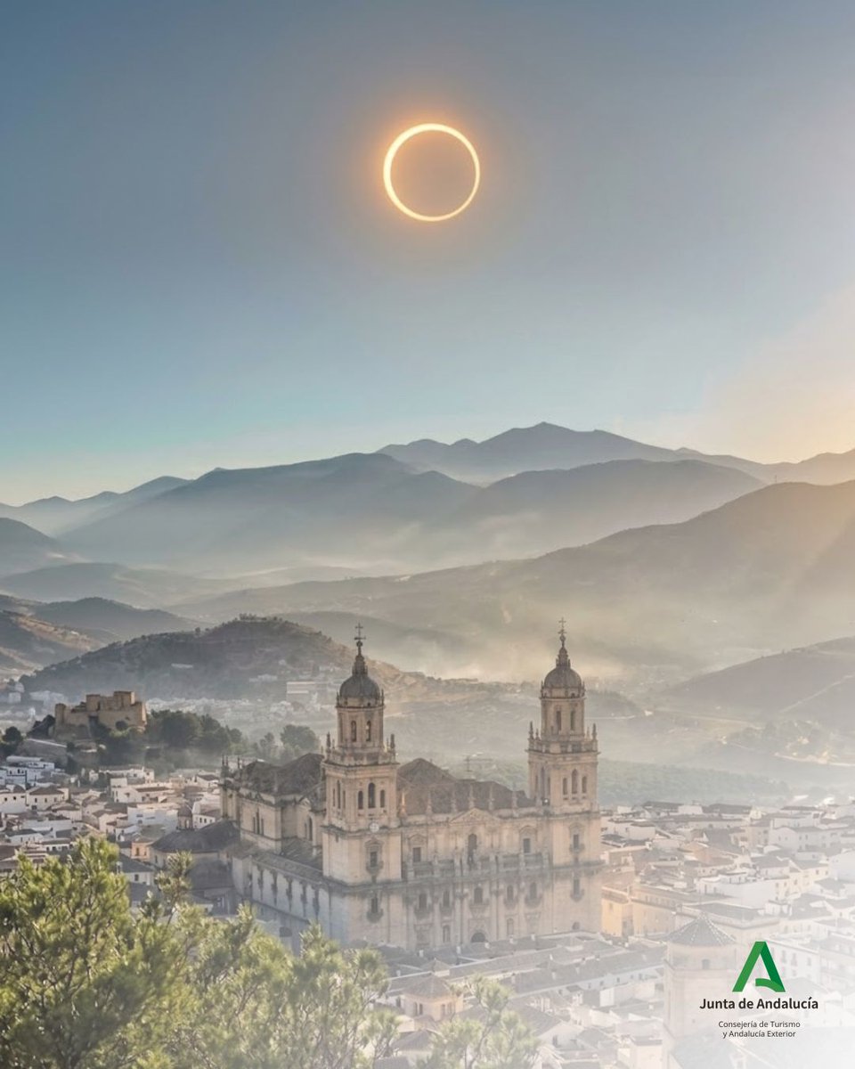 TurJaenAsoc's tweet photo. 🌘✨ Hoy, 12 de agosto, el cielo nos regala un espectáculo único.

Esta tarde podremos disfrutar del eclipse solar desde Jaén.

🕢 Inicio: 19:41 h
🌒 Máximo: 20:36 h
🌅 Puesta de sol: 21:12 h

https://t.co/FyJag4gVpY
@viveandalucia @TurismoAND https://t.co/tLBA2kGHZ9