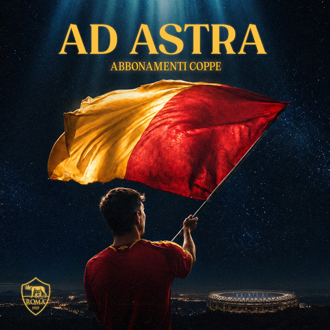 OfficialASRoma's tweet photo. ✨ 𝐀𝐃 𝐀𝐒𝐓𝐑𝐀 ✨

È iniziata la Fase 1 di vendita degli abbonamenti coppe 2026/27 🏟️

Acquista ora il tuo posto!
🎟️ https://t.co/aKkWhbDloi

#ASRoma https://t.co/aX9orVCz93
