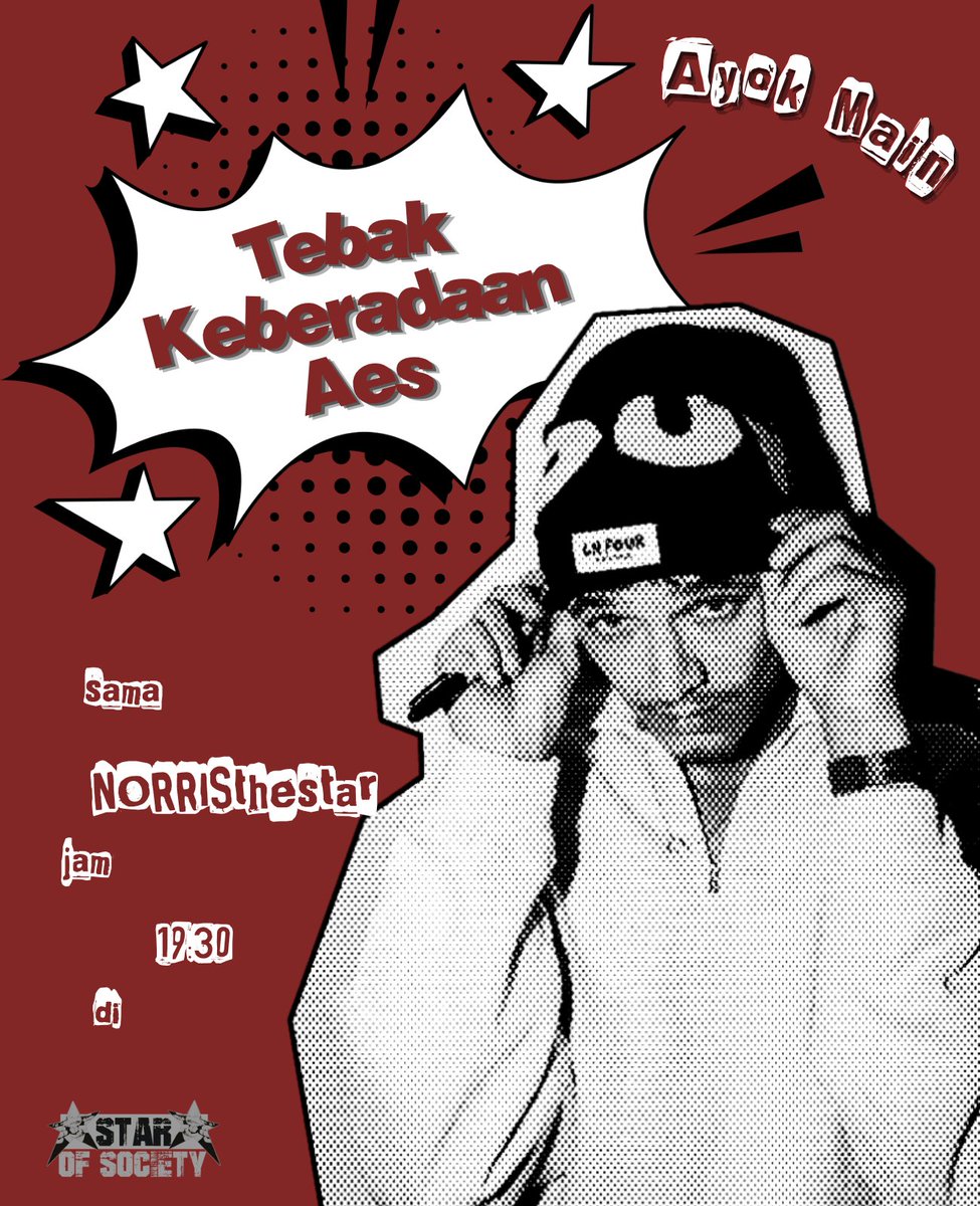 StarOfSociety's tweet photo. A little challenge, a little laughter, and a chance to spend time with the stars around you.

@NORRISthestar is bringing "Tebak Keberadaan Aes" to Star Of Society. Step in, join the fun, and let the memories unfold.

Retweet if you're ready to take part. https://t.co/AKc3o3OmUE