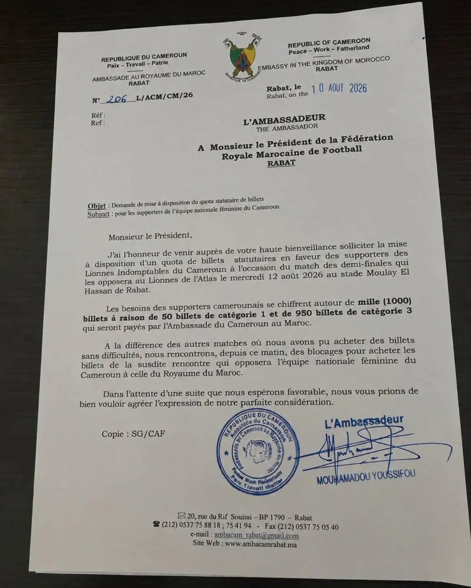 Cmoi_Fouad's tweet photo. Et c'est parti pour un tour!

Quand est-ce qu'ils vont comprendre que c'est pas la #FRMF qui vend les billets 🎟, mais c'est la #CAF
#WAFCON2026 ⚽️🏆🇲🇦 https://t.co/fEVrzpIYCw
