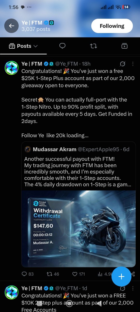 ExpertApple95's tweet photo. @Ye_FTM Follow This Page 
Real Giveaway
They are supporting All struggling Traders ❣️👍 https://t.co/LYWIuwKsP4
