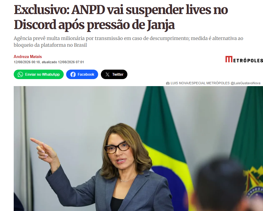 fellyume's tweet photo. Isso é de TAMANHA IGNORÂNCIA ABSURDA

O MUNDO TODO pode, menos o Brasil

FOI NO INSTAGRAM

A LEI FELCA tornou a ANPD em órgão de CENSURA

Agradeçam à Janja
Agradeçam ao Felca
Agradeçam aos políticos

EXIGIMOS A DERROGAÇÃO URGENTE DA LEI FELCA!
FECHEM A ANPD!
APROVARAM O NOVO AI-5 https://t.co/r9MHVJeOYM