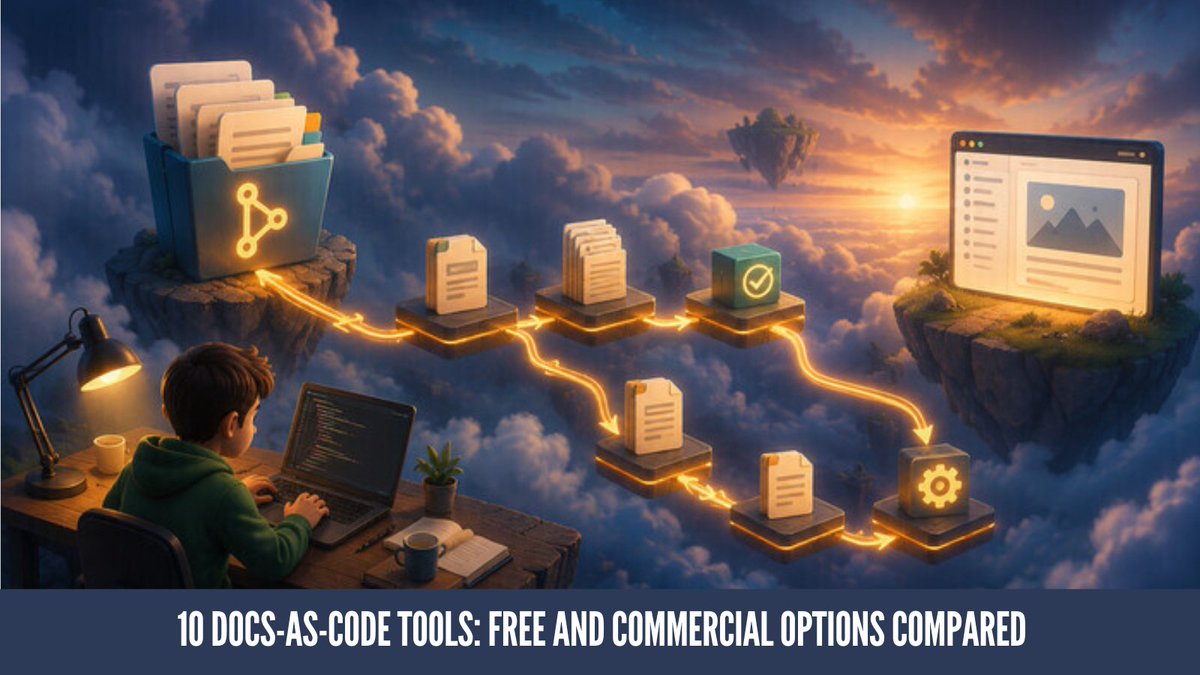 ClickHelpNews's tweet photo. Docs-as-code brings technical documentation into the same workflow as software development: Git, pull requests, versioning, CI, automated validation, and continuous publishing.

In this article: popular docs-as-code tools → https://t.co/ElidcxzDTa

#TechnicalWriting #DocsAsCode https://t.co/uIII9YTFvI