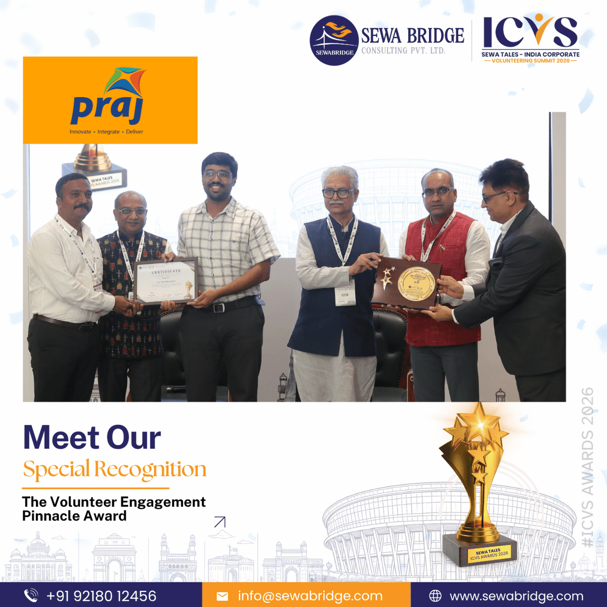 Sewa_Bridge's tweet photo. 𝗖𝗼𝗻𝗴𝗿𝗮𝘁𝘂𝗹𝗮𝘁𝗶𝗼𝗻|𝗦𝗲𝘄𝗮 𝗧𝗮𝗹𝗲𝘀 - 𝗜𝗖𝗩𝗦 𝗔𝘄𝗮𝗿𝗱𝘀 𝟮𝟬𝟮𝟲

We are delighted to congratulate 𝗣𝗿𝗮𝗷 𝗜𝗻𝗱𝘂𝘀𝘁𝗿𝗶𝗲𝘀 for receiving 𝗦𝗽𝗲𝗰𝗶𝗮𝗹 𝗥𝗲𝗰𝗼𝗴𝗻𝗶𝘁𝗶𝗼𝗻 under 𝗧𝗵𝗲 𝗩𝗼𝗹𝘂𝗻𝘁𝗲𝗲𝗿 𝗘𝗻𝗴𝗮𝗴𝗲𝗺𝗲𝗻𝘁 𝗣𝗶𝗻𝗻𝗮𝗰𝗹𝗲 𝗔𝘄𝗮𝗿𝗱 https://t.co/Li7NEpba62
