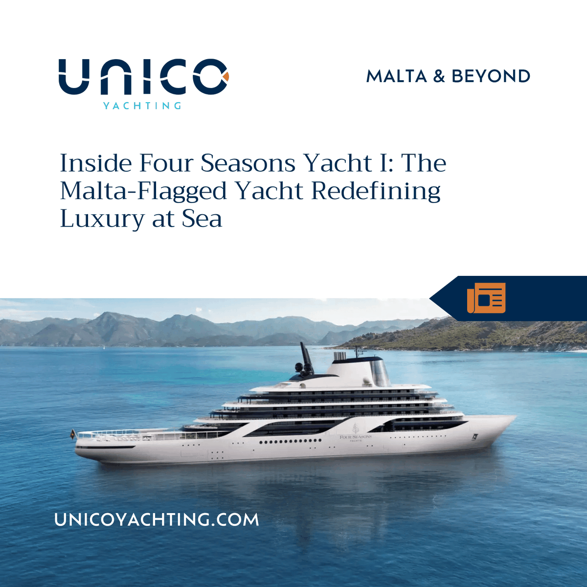 UNICOYachting's tweet photo. ⚓ Four Seasons Yacht I returned to the Maltese Islands on 1 August 2026, reaffirming Malta’s position as a destination of choice for the world’s most exclusive yachts.

🔗 Inside Four Seasons Yacht I: https://t.co/sgm9rRsBYs https://t.co/lbxzwzHpga