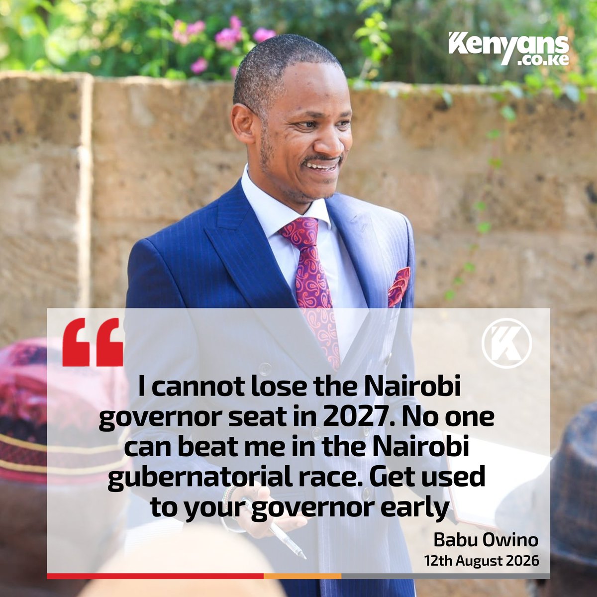 Kenyans's tweet photo. I cannot lose the Nairobi governor seat in 2027, get used to your governor early - Babu Owino https://t.co/crZsHzLDSX