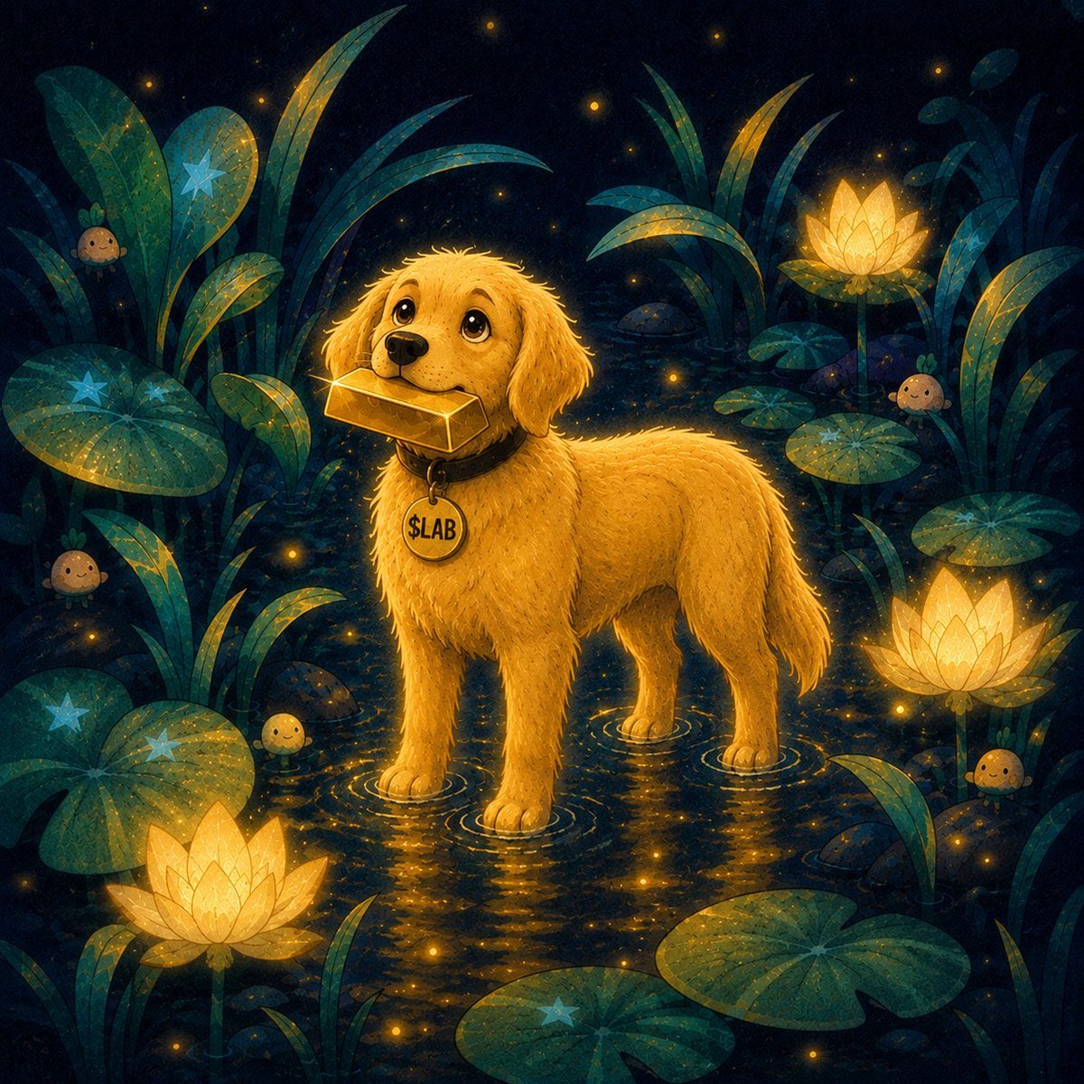 LABonGold's tweet photo. He was born to retrieve. 
So we gave him something worth retrieving.

 A Golden Lab that retrieves gold. 
A token paired with XAUt. 
Rewards paid in gold tether. 

Ticker: $LAB 
Sometimes the best narratives don't need 47 paragraphs to explain them. 

Golden Retriever.. Golden Thesis 🐕🪙⚜️ #Labsongold