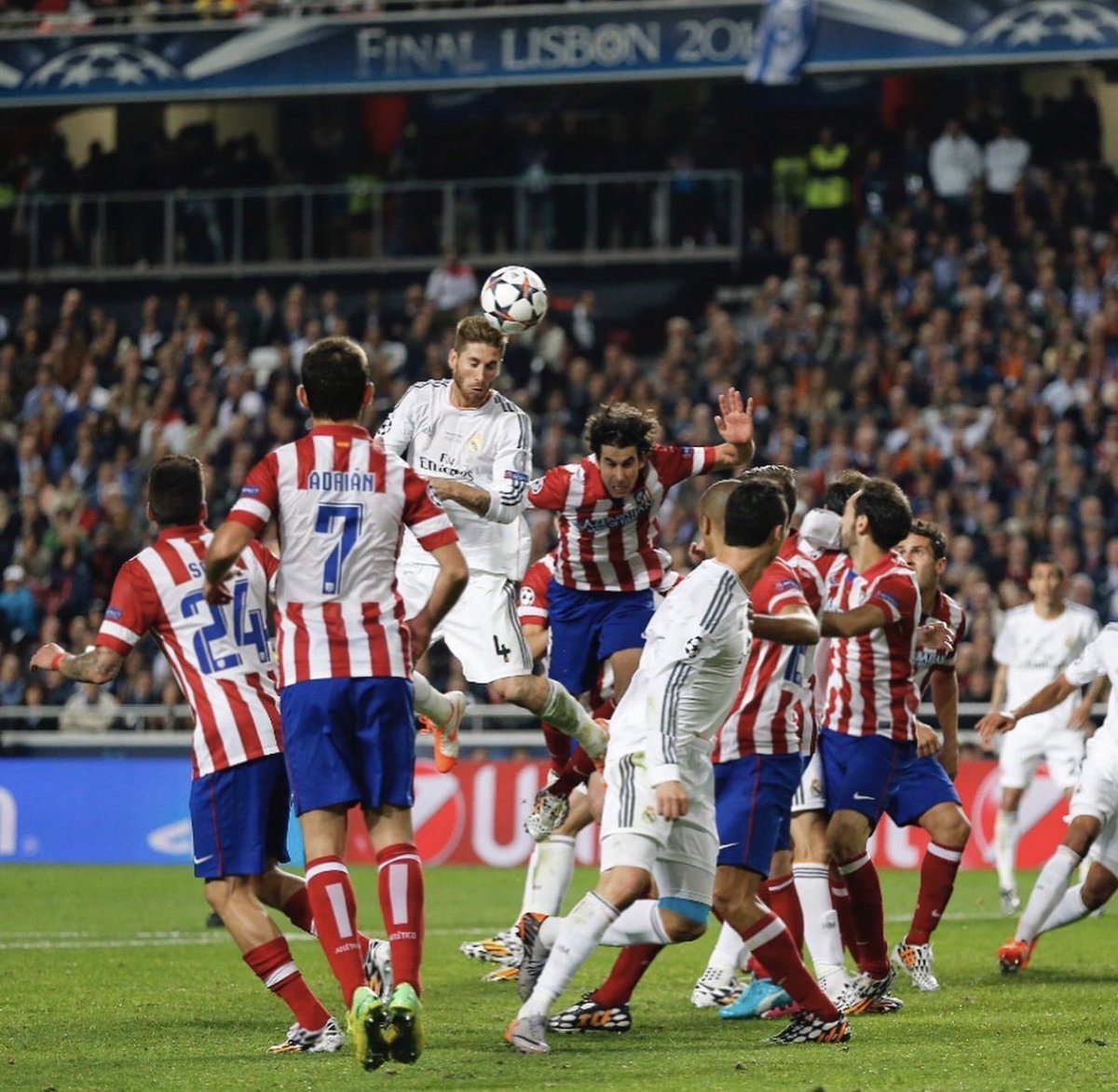 breezetrend's tweet photo. Real Madrid were seconds away from losing the Champions League final 2014. Time was running out. Hope was fading. Then, at 92:48, Sergio Ramos rose above everyone and delivered a header that changed everything. https://t.co/uc0uGbHgqT