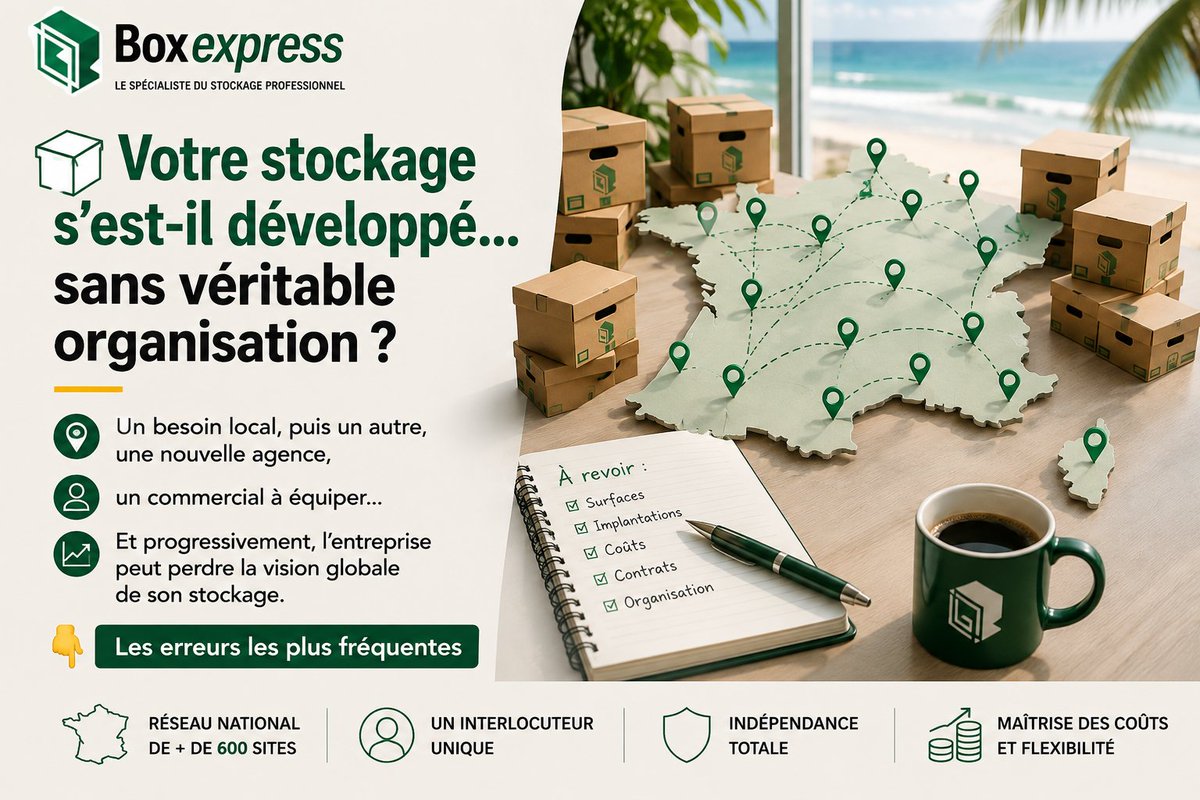Boxexpress_fr's tweet photo. 📦 Votre stockage s’est-il développé… sans véritable organisation ?

Un besoin local, puis un autre, une nouvelle agence, un commercial à équiper…

Et progressivement, l’entreprise peut perdre la vision globale de son stockage.

👇 Les erreurs les plus fréquentes https://t.co/upmz750UHq