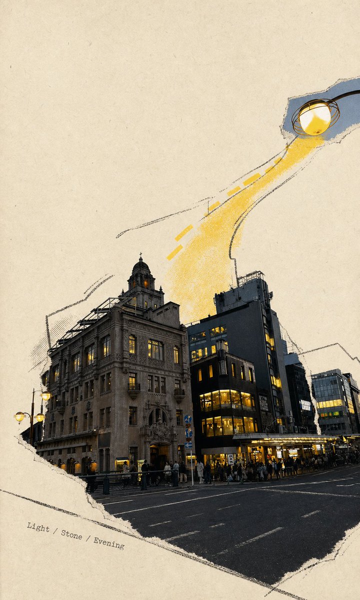 HoodyLiu's tweet photo. gathered-scenes-zine-skill 这个 skill 的审美真的是太好看了，刚好有张京都鸭川的照片直接秒变明信片

作者 skill：https://t.co/PWH2O869s5
在线体验：https://t.co/XHFzTzKDxu

把 github 链接直接丢给 Codex 就可以安装 + 出图 https://t.co/oB6usaYZdD