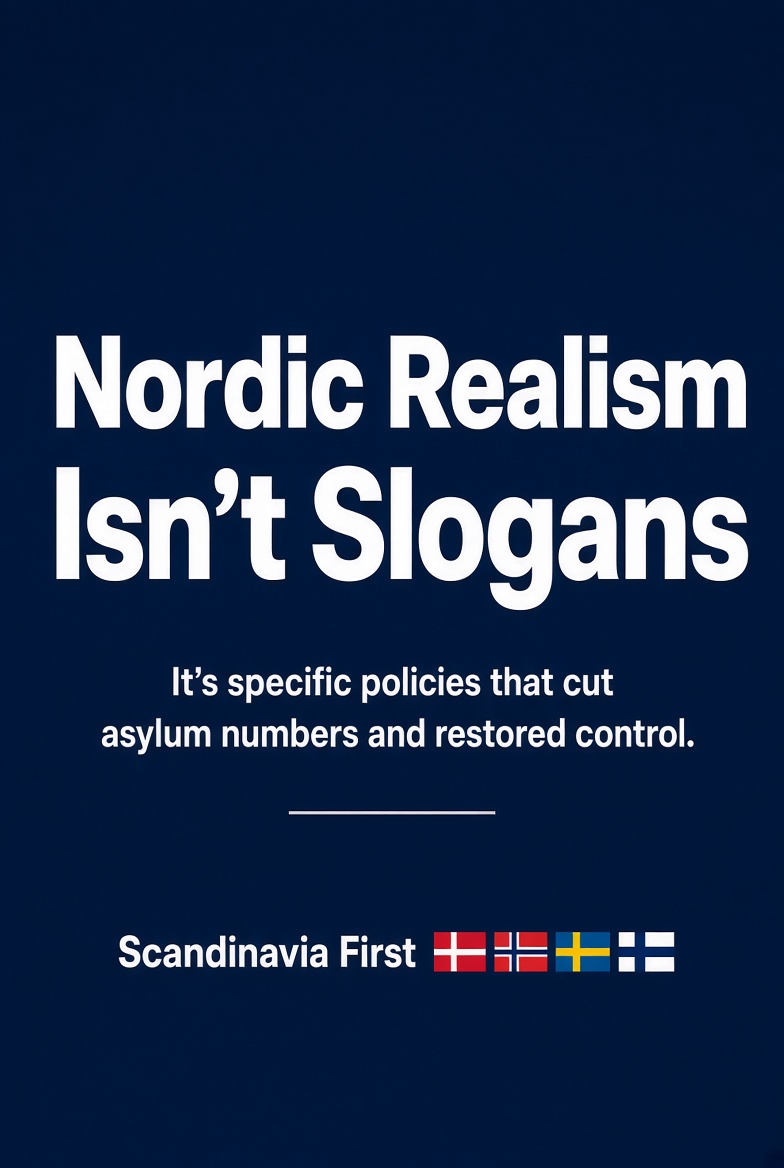 underreason1985's tweet photo. Nordic realism isn’t slogans.
It’s the concrete policies that already delivered results in Denmark, Finland and Sweden.
Swipe to see exactly what worked 👇
Scandinavia First 🇩🇰🇳🇴🇸🇪🇫🇮 https://t.co/Bax6SVNuaX