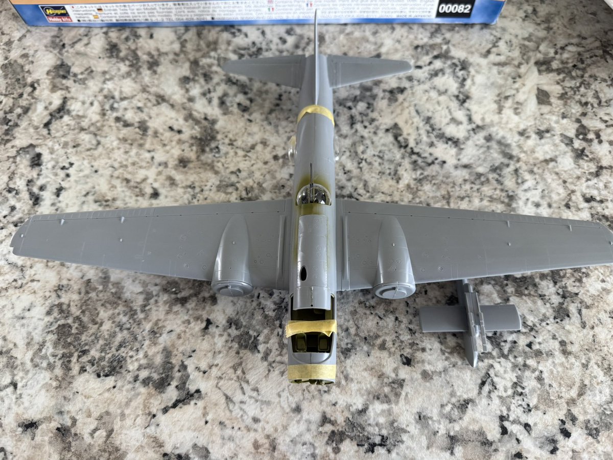 JmanuelItaly's tweet photo. Bit of a mixed bag update on my kits today. The Ki-67 Mothership assembly is going well, gotta say Hasegawa really did well with this one! The N1K Prototype is also nearly done, will say I’ve not had the best experience with it, but it’s come out decent so far. https://t.co/KJNQgeeYeJ