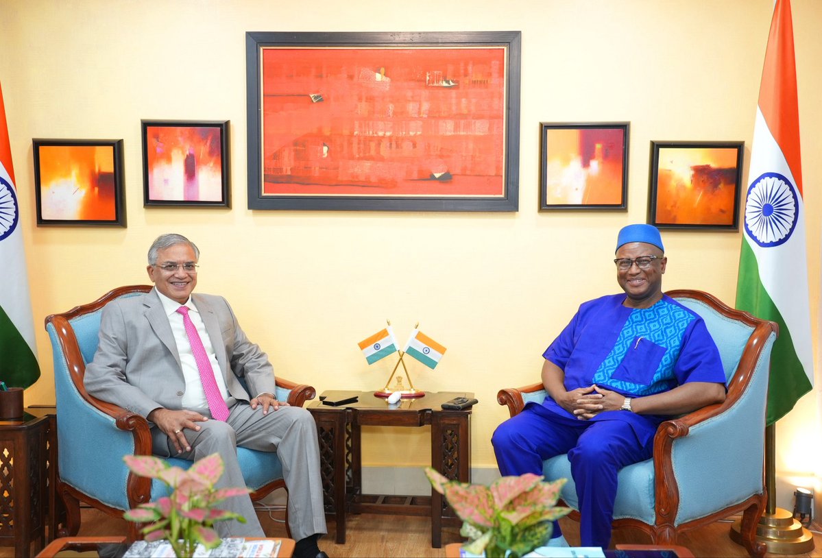 ECISVEEP's tweet photo. Chief Election Commissioner and Chairman of the Council of Member States of International IDEA, Shri Gyanesh Kumar, today met His Excellency Mr. Mustapha Jawara, High Commissioner of the Republic of Gambia to India at Nirvachan Sadan, New Delhi.

Both sides reaffirmed their shared commitment to strengthening democratic cooperation, in line with the vision set out at IICDEM 2026. They also agreed to work closely together to deepen collaboration on election management and the training of election staff.