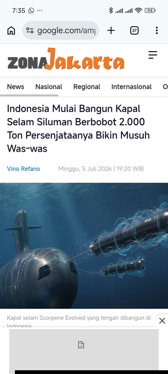 BANGSAygSUJUD's tweet photo. Indonesia resmi memulai
Pembangunan dua kapal selam siluman raksasa, Scorpene, di PT PAL bekerja sama dengan perusahaan pertahanan Prancis Naval Group dg skema Transfer of Technology (ToT) Penuh, (7-Agustus-2026)

Dibangun sepenuhnya di dalam negeri oleh para insinyur Indonesia

Kapal selam Scorpène Evolved memiliki peningkatan performa yang signifikan dibandingkan kelas Scorpène standar dg dimensi Lebih Besar

Memiliki ukuran sekitar 10 meter lebih panjang dari versi standar (berkisar antara 71-82 meter) dengan kapasitas bobot kelas 1.800 hingga 2.800 ton

Teknologi Lithium-Ion (Li-On): Dilengkapi dengan sistem baterai litium-ion penuh. Teknologi ini memberikan kemampuan menyelam jauh lebih lama, pengisian daya lebih cepat, dan kecepatan operasional yang lebih tinggi tanpa perlu sering muncul ke permukaan

Fitur Siluman (Stealth): Didesain dengan fitur stealth akustik yang sangat rendah, membuat kapal selam ini sangat sulit dideteksi oleh sonar musuh saat beroperasi di bawah air

Mampu membawa senjata pemukul yang mematikan, termasuk Torpedo Black Shark, Torpedo F21, hingga Peluru Kendali/Misil SM39 Exocet untuk menyasar target permukaan dan bawah air

Indonesia sedang menghebatkan modernisasi alutsista produksi dalam negeri