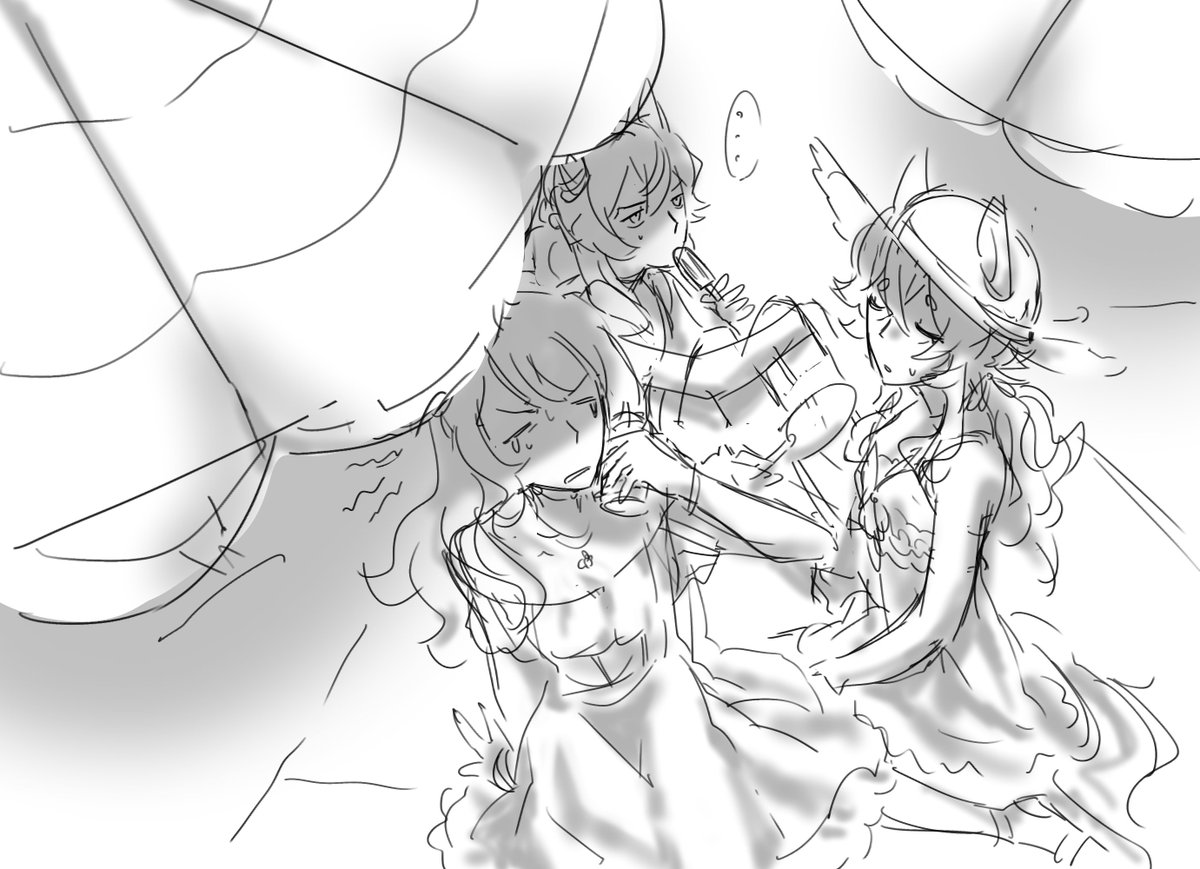 galanthuuus's tweet photo. I got sick twice from the heat so I projected my suffering onto jordan, acute and nakayama https://t.co/N6DhPp2iXG