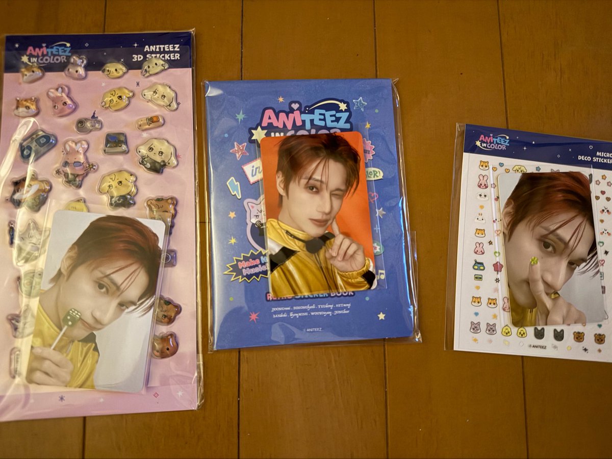 ATEEZ トレカ 交換 ANITEEZ in COLOR Retro Sticker Book, 3D Sticker